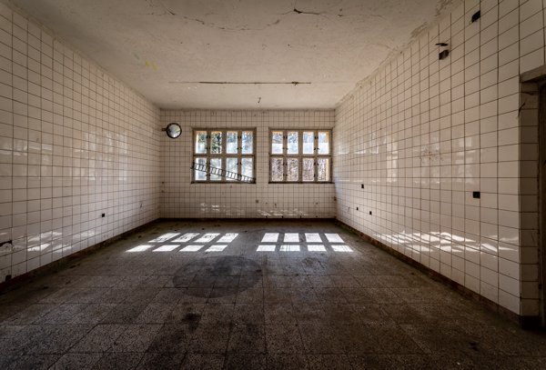 White-tiled treatment room