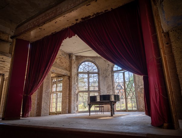 Piano on the stage