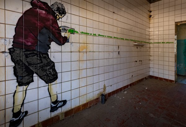 Writing along the tiles