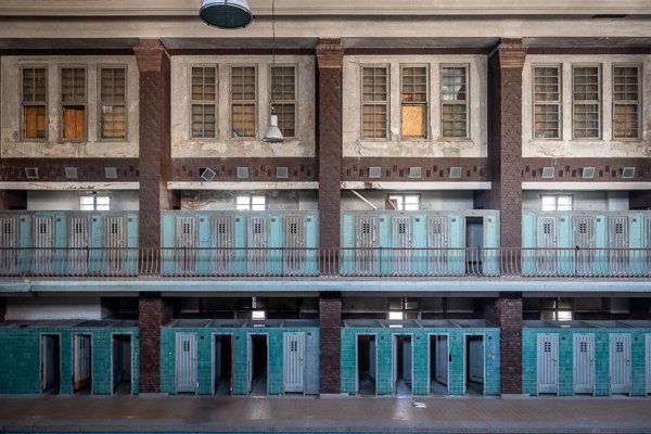 Art Deco tile work and architectural details