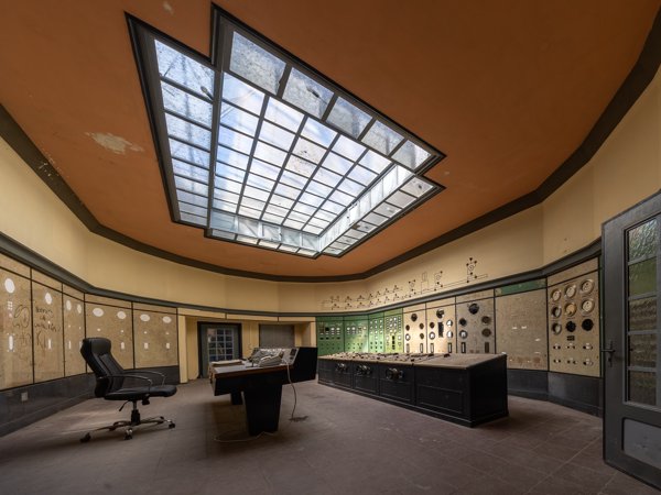 The control room under its skylight